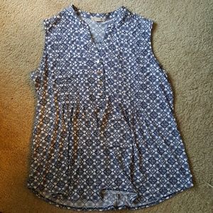 DressBarn Geometric Henley Neckline Tank